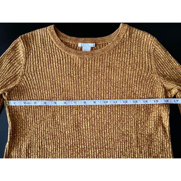 H&M Mustard Yellow/Brown Speckled Pullover Sweater sz S - Picture 8 of 13